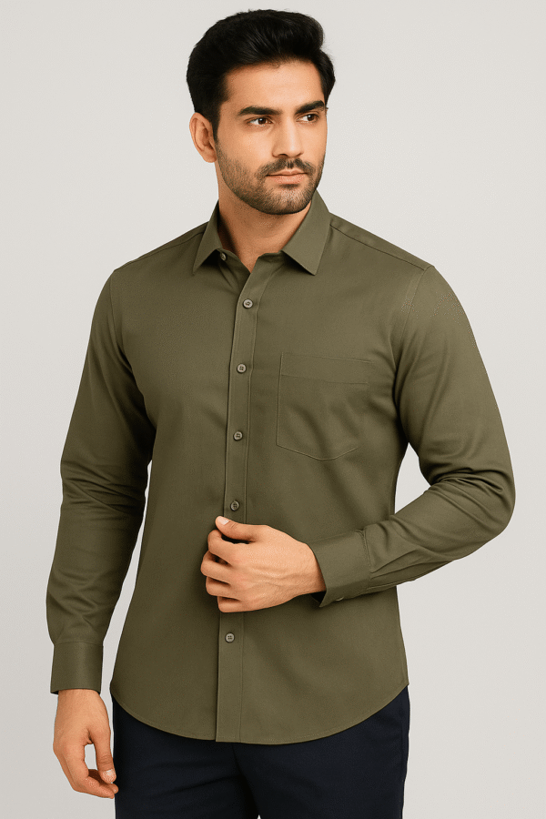 Olive Green Cotton Shirt