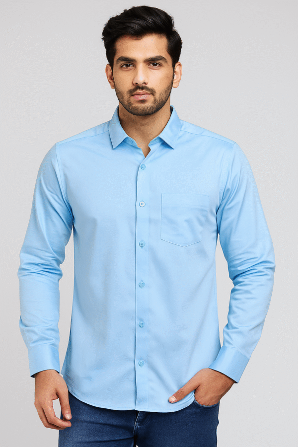 Sky Blue Cotton Shirt